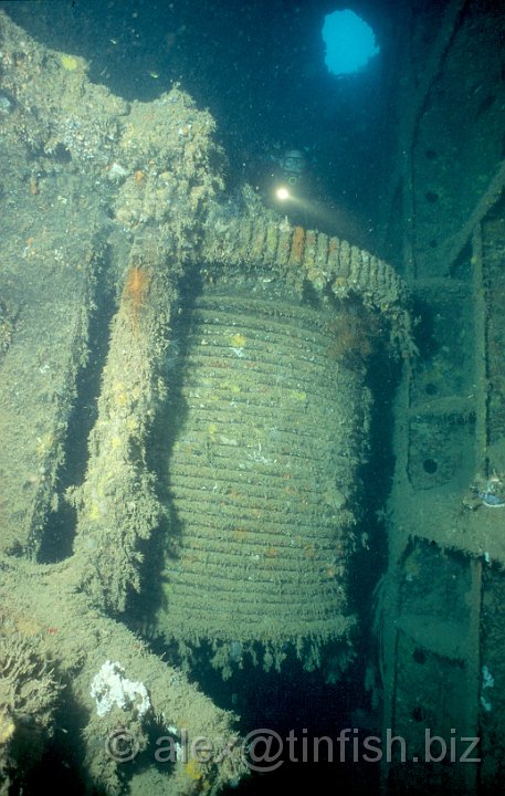 Crane Gear4.jpg - Crane winch gear, below decks at the stern